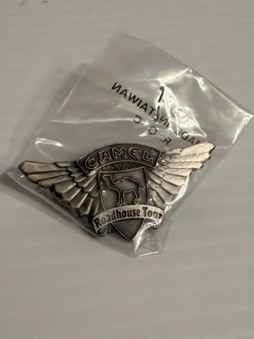 Camel Roadhouse Tour Winged Logo Pinback Lapel Pin Made in Taiwan R.O.C.